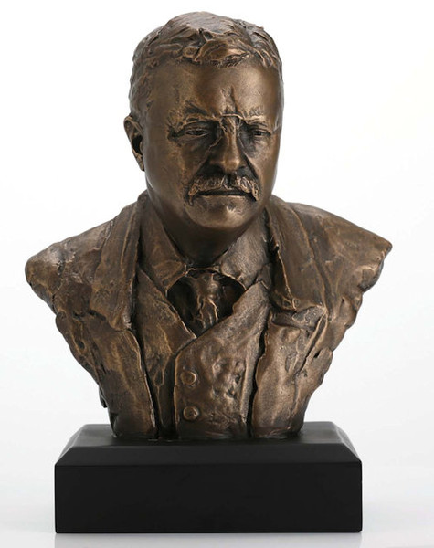 Theodore Roosevelt Portrait Bust Sculpture Presidential Replica Teddy